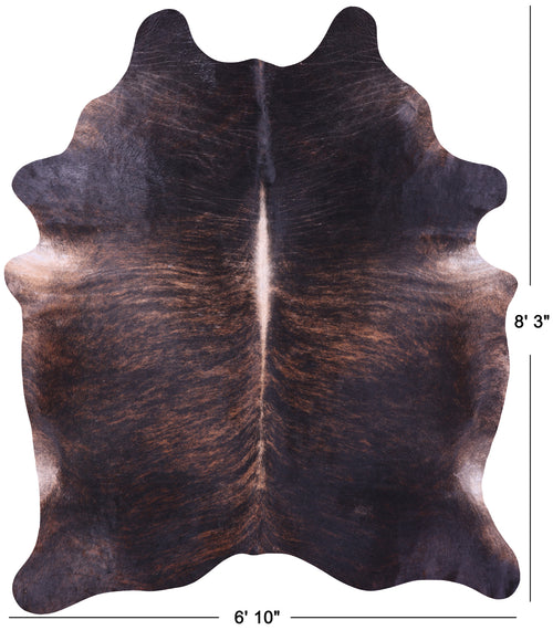 Dark Brindle Natural Cowhide Rug - XX-Large 8' 3