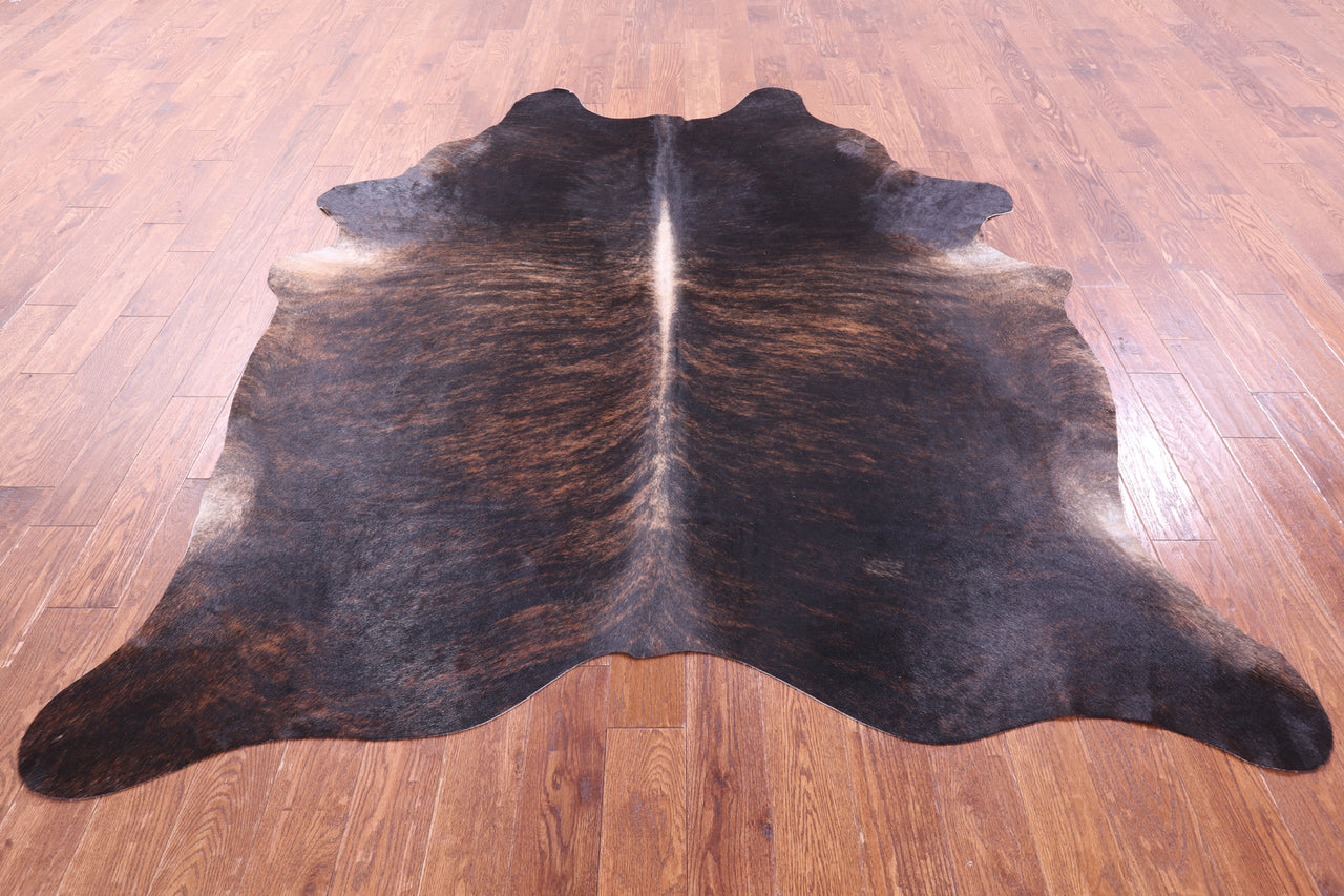 Dark Brindle Natural Cowhide Rug - XX-Large 8' 3"H x 6' 10"W