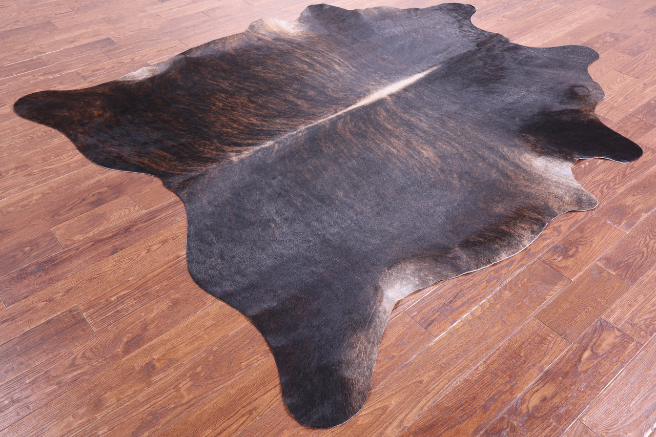 Dark Brindle Natural Cowhide Rug - XX-Large 8' 3"H x 6' 10"W
