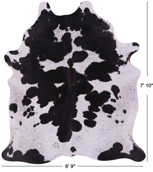 Black Salt & Pepper Natural Cowhide Rug - XX-Large 7' 10