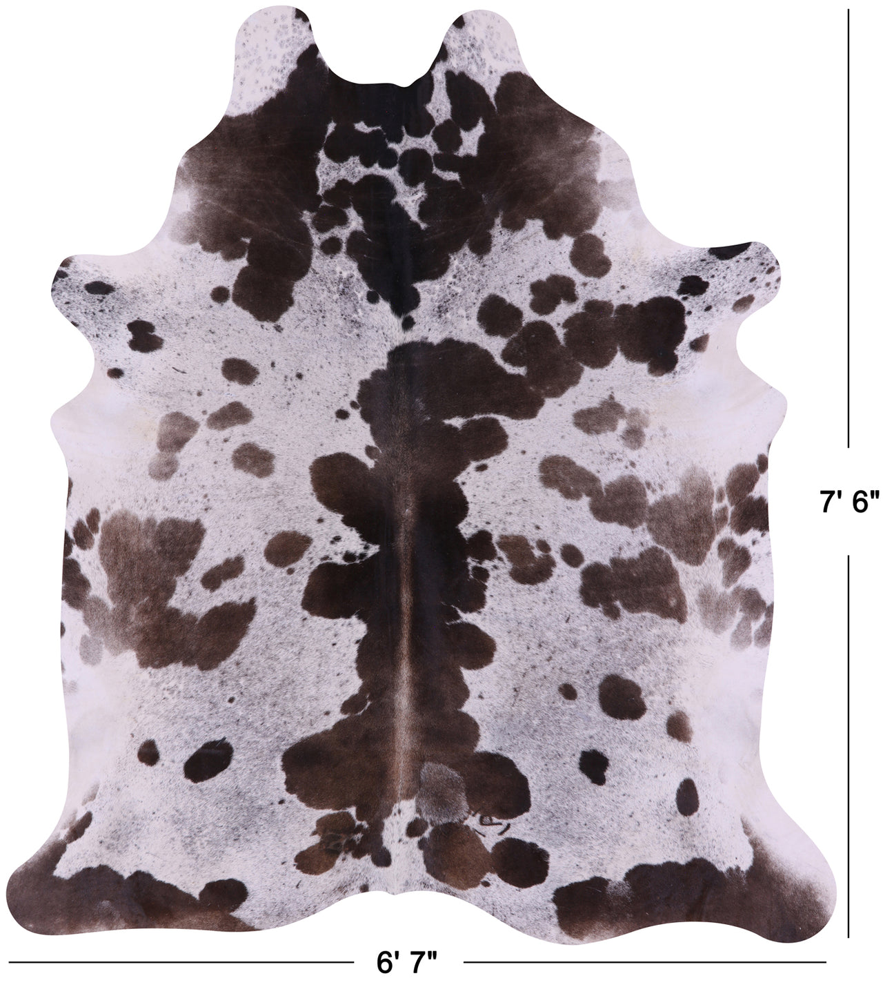 Brown Salt & Pepper Natural Cowhide Rug - XX-Large 7' 6"H x 6' 7"W