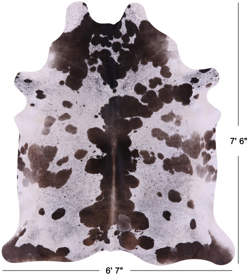 Brown Salt & Pepper Natural Cowhide Rug - XX-Large 7' 6