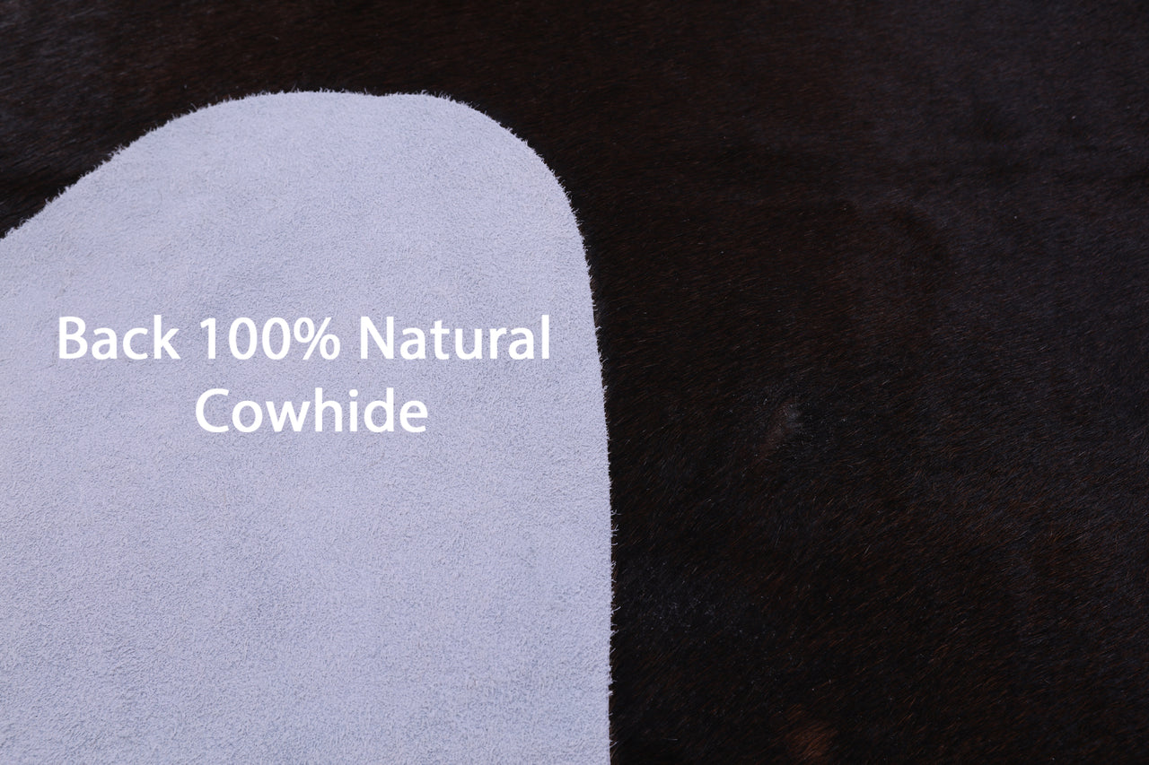 Dark Brown Natural Cowhide Rug - XX-Large 7' 7"H x 6' 9"W