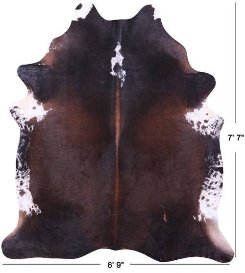 Dark Brown Natural Cowhide Rug - XX-Large 7' 7