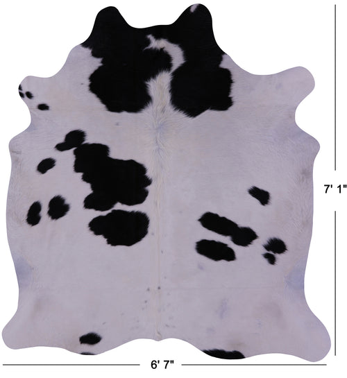 Black & White Natural Cowhide Rug - X-Large 7' 1