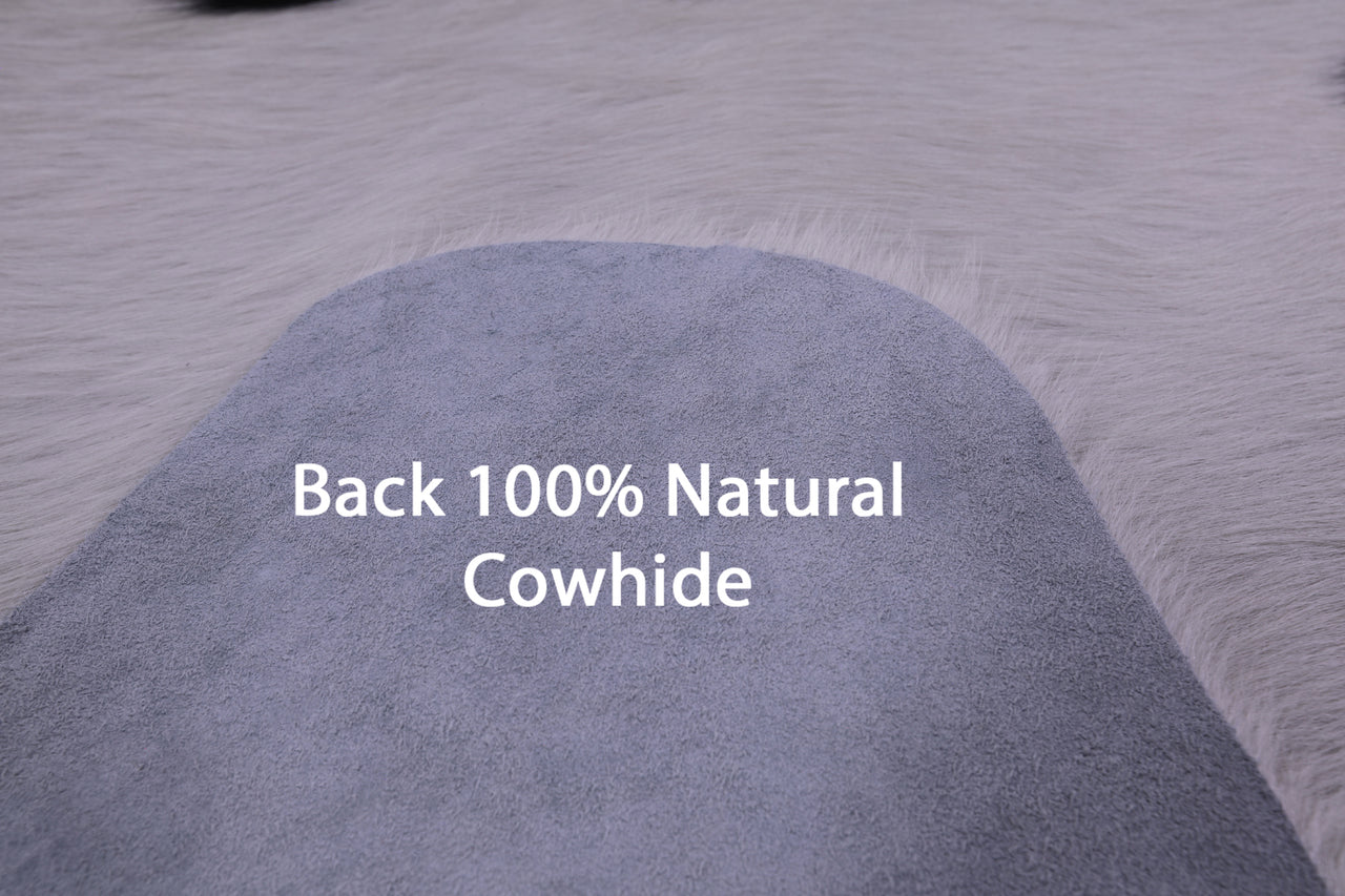 Black & White Natural Cowhide Rug - X-Large 7' 1"H x 6' 7"W