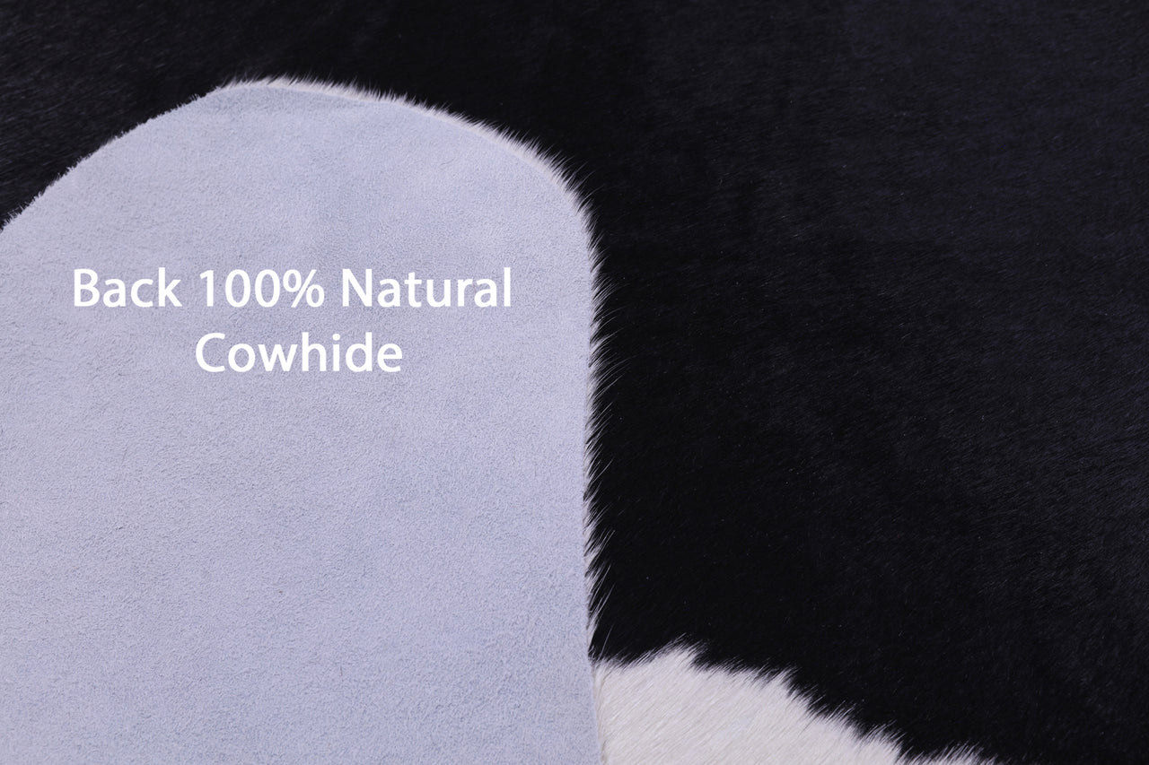 Black & White Natural Cowhide Rug - XX-Large 7' 6"H x 6' 8"W