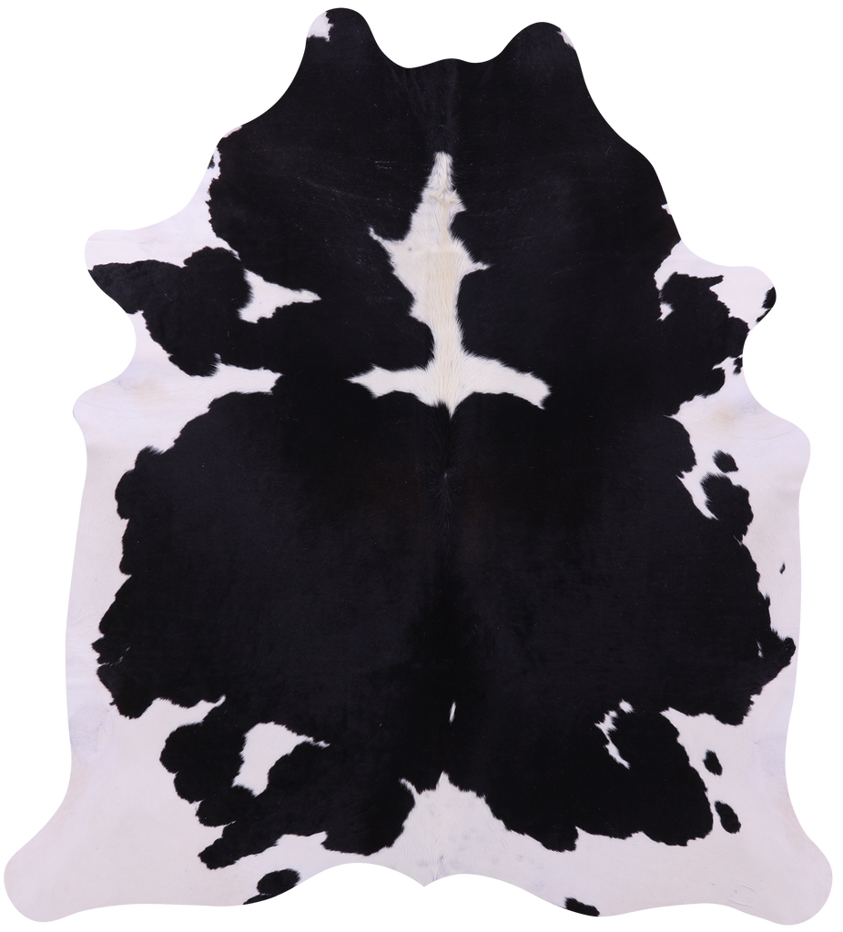 Black & White Natural Cowhide Rug - XX-Large 7' 6"H x 6' 8"W