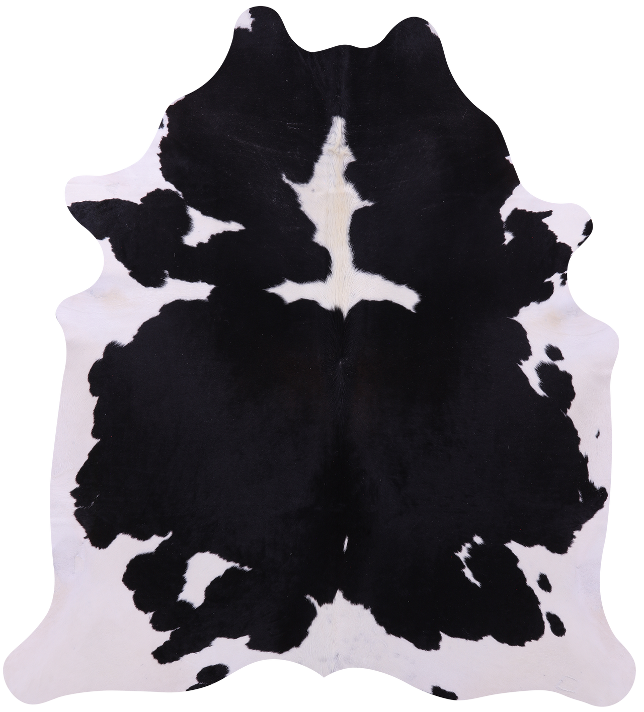 Black & White Natural Cowhide Rug - XX-Large 7' 6"H x 6' 8"W