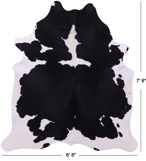Black & White Natural Cowhide Rug - XX-Large 7' 6