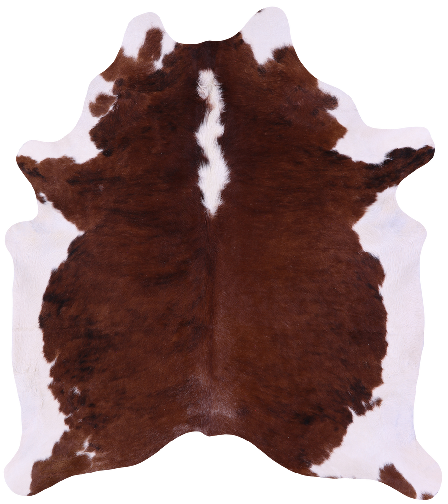 Brown & White Natural Cowhide Rug - XX-Large 7' 4"H x 6' 5"W