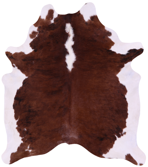 Brown & White Natural Cowhide Rug - XX-Large 7' 4