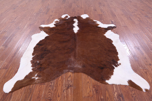 Brown & White Natural Cowhide Rug - XX-Large 7' 4