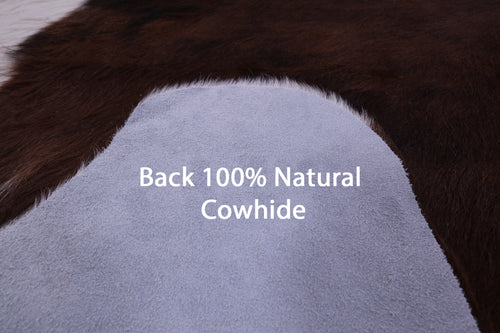 Brown & White Natural Cowhide Rug - XX-Large 7' 4