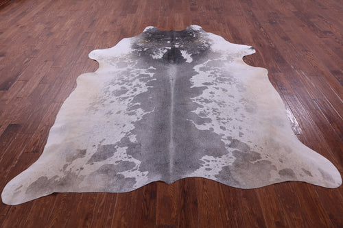 Grey & White Natural Cowhide Rug - XX-Large 8' 7