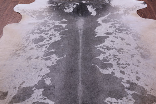 Grey & White Natural Cowhide Rug - XX-Large 8' 7