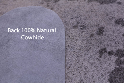 Grey & White Natural Cowhide Rug - XX-Large 8' 7