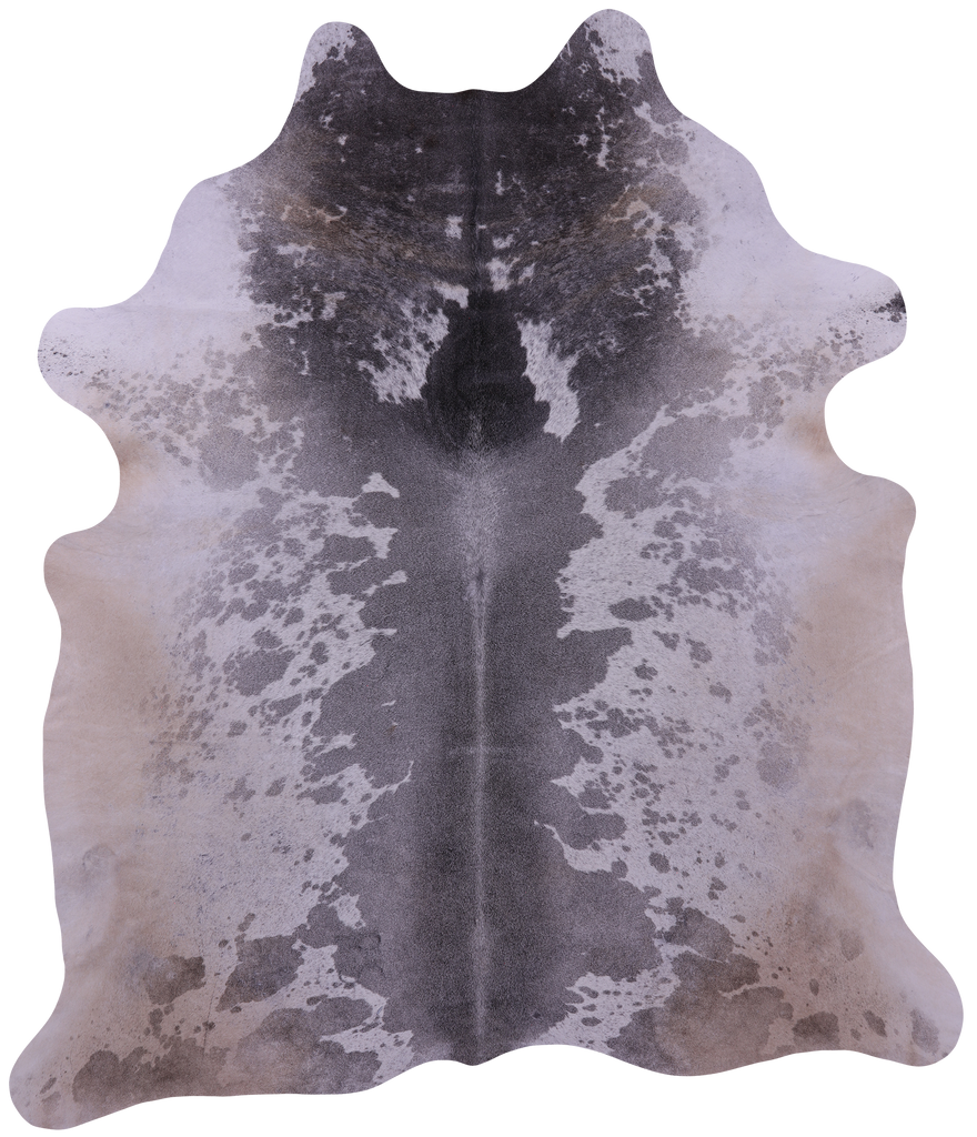 Grey & White Natural Cowhide Rug - XX-Large 8' 7"H x 7' 3"W
