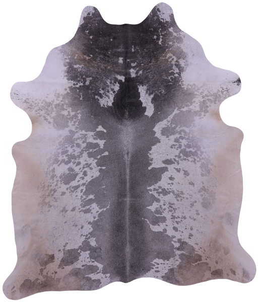 Grey & White Natural Cowhide Rug - XX-Large 8' 7"H x 7' 3"W
