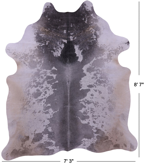 Grey & White Natural Cowhide Rug - XX-Large 8' 7
