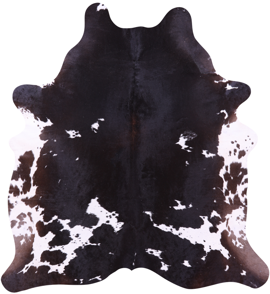 Brown & White Natural Cowhide Rug - XX-Large 7' 9"H x 7' 0"W