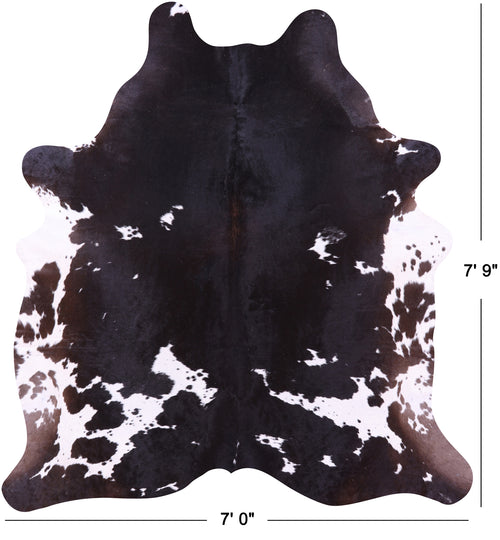 Brown & White Natural Cowhide Rug - XX-Large 7' 9