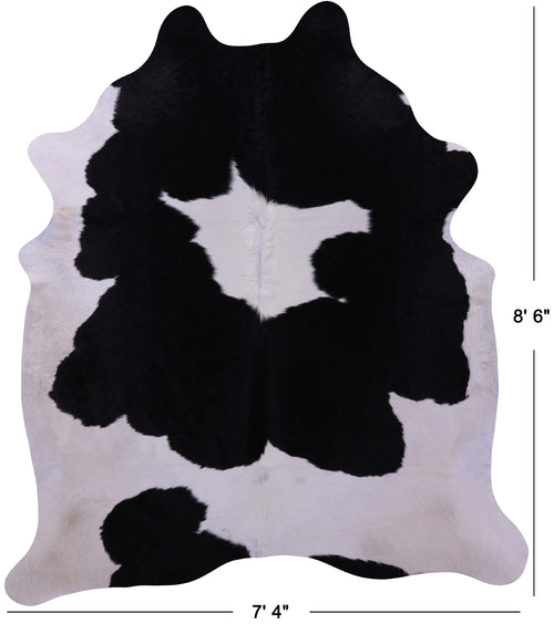 Black & White Natural Cowhide Rug - XX-Large 8' 6