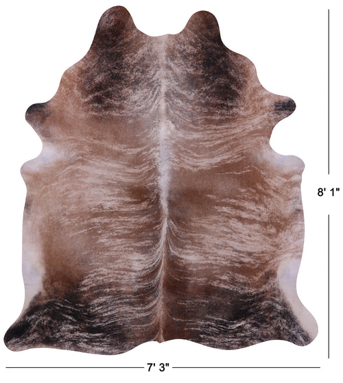 Light Brindle Natural Cowhide Rug - XX-Large 8' 1