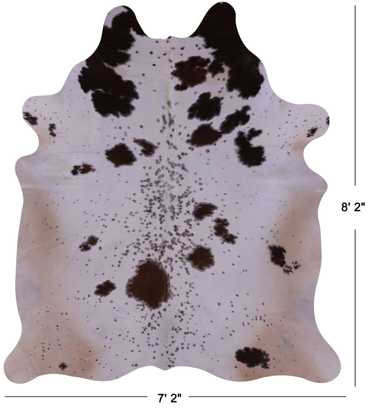 Brown Salt & Pepper Natural Cowhide Rug - XX-Large 8' 2"H x 7' 2"W