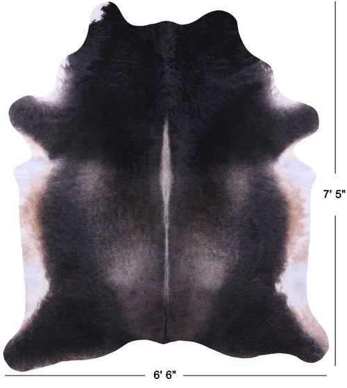 Black Natural Cowhide Rug - XX-Large 7' 5