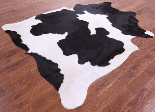Black & White Natural Cowhide Rug - X-Large 7' 3