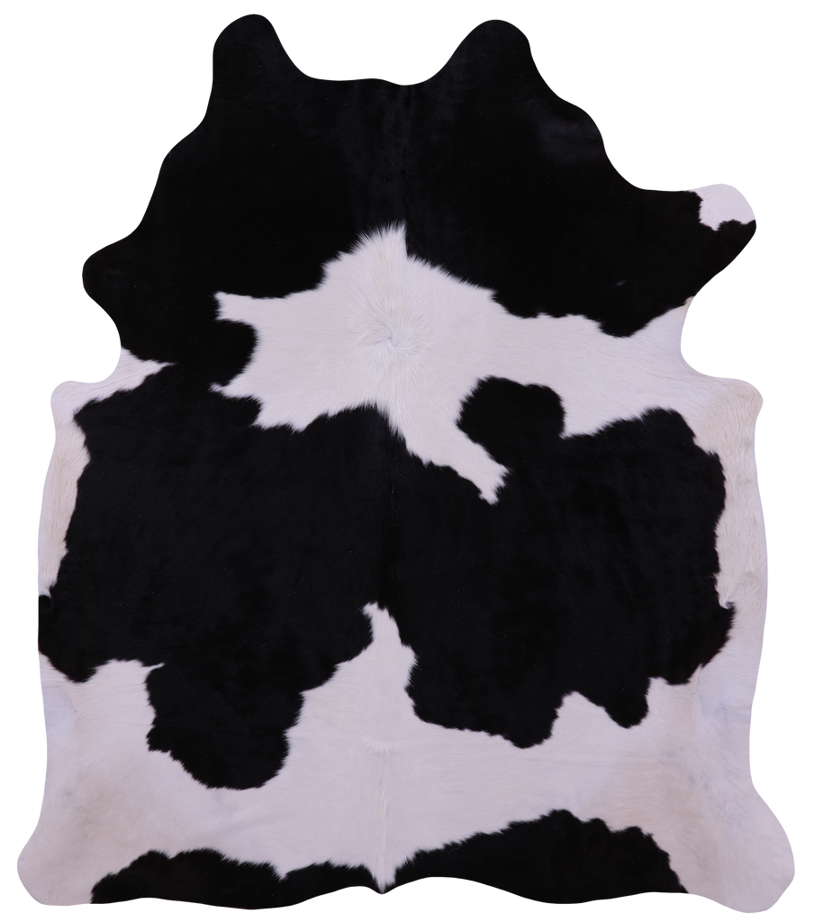 Black & White Natural Cowhide Rug - X-Large 7' 3"H x 6' 4"W