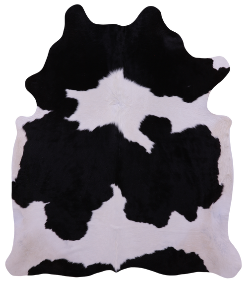 Black & White Natural Cowhide Rug - X-Large 7' 3