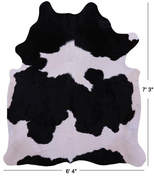 Black & White Natural Cowhide Rug - X-Large 7' 3