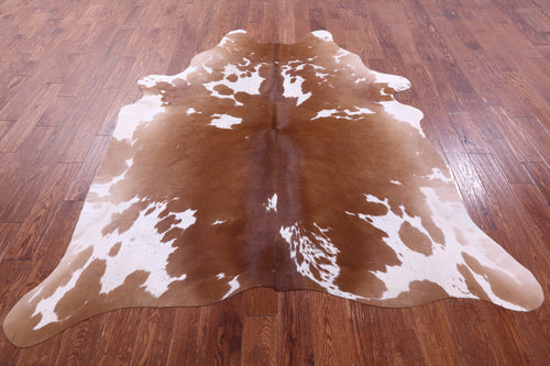 Brown & White Natural Cowhide Rug - XX-Large 7' 8