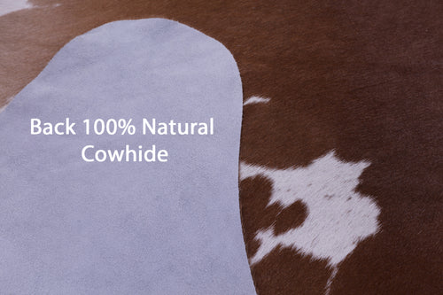 Brown & White Natural Cowhide Rug - XX-Large 7' 8