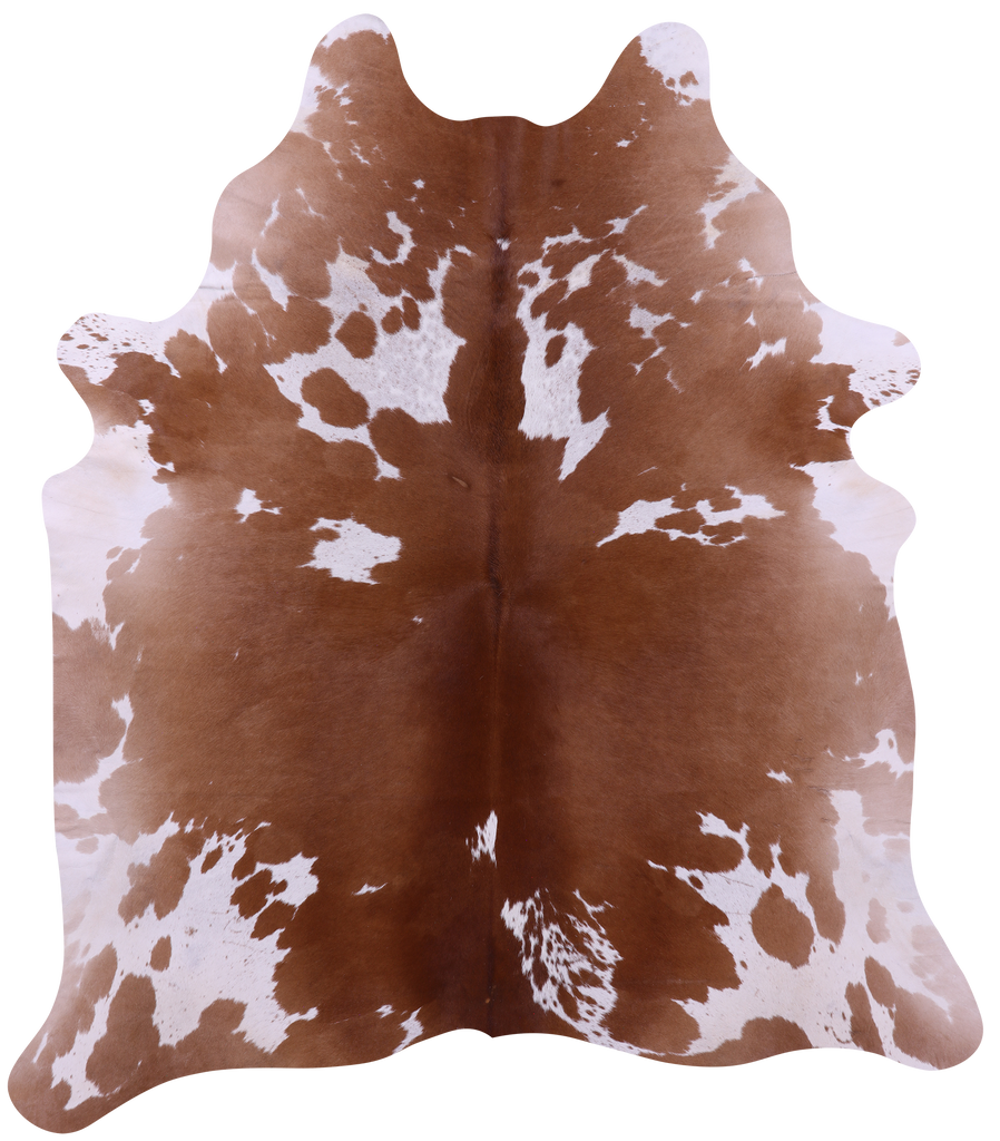 Brown & White Natural Cowhide Rug - XX-Large 7' 8"H x 6' 8"W