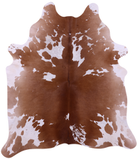 Thumbnail for Brown & White Natural Cowhide Rug - XX-Large 7' 8