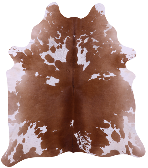 Brown & White Natural Cowhide Rug - XX-Large 7' 8