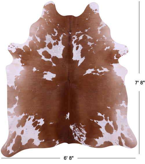 Brown & White Natural Cowhide Rug - XX-Large 7' 8