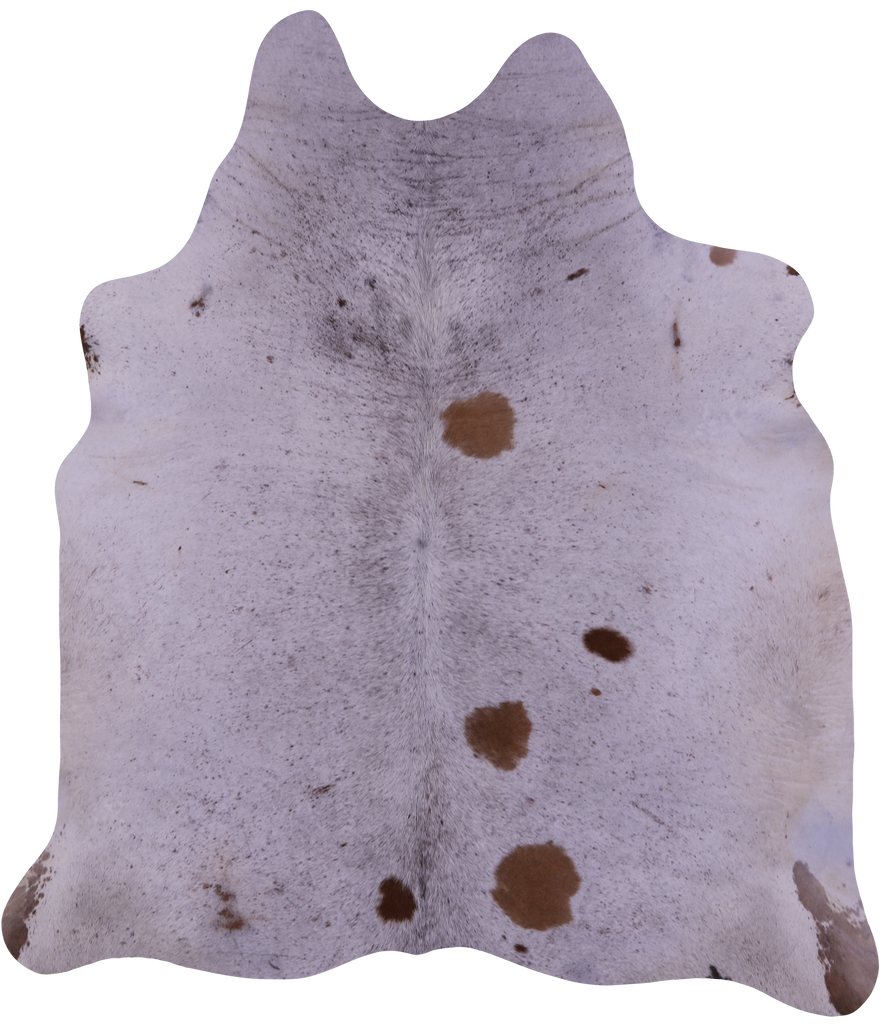 Brown Salt & Pepper Natural Cowhide Rug - X-Large 7' 0"H x 6' 3"W