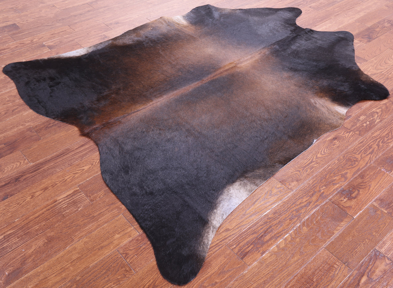 Dark Brown Natural Cowhide Rug - X-Large 7' 0"H x 6' 0"W
