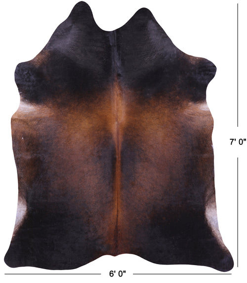 Dark Brown Natural Cowhide Rug - X-Large 7' 0