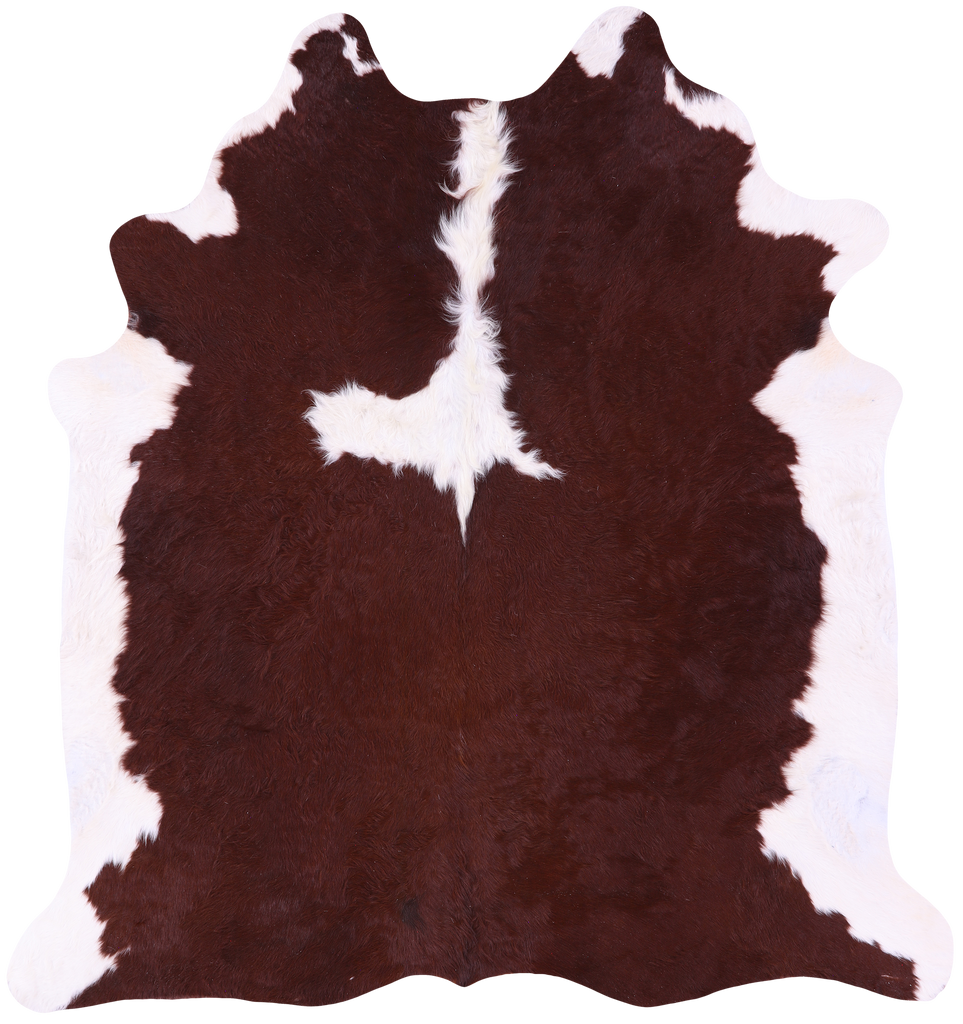 Brown & White Natural Cowhide Rug - XX-Large 7' 5"H x 6' 7"W