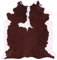 Thumbnail for Brown & White Natural Cowhide Rug - XX-Large 7' 5