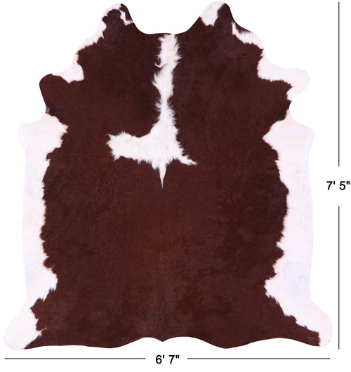 Brown & White Natural Cowhide Rug - XX-Large 7' 5