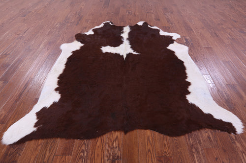 Brown & White Natural Cowhide Rug - XX-Large 7' 5
