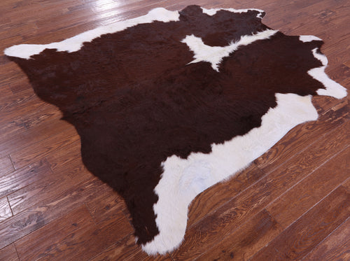 Brown & White Natural Cowhide Rug - XX-Large 7' 5