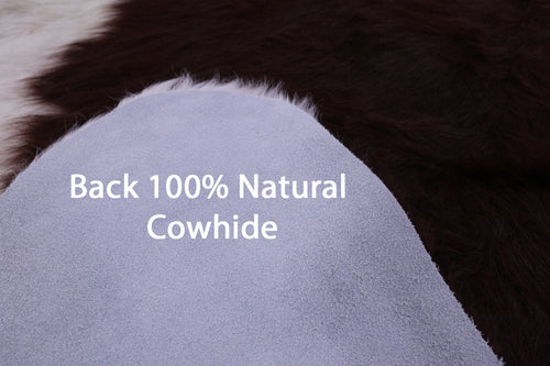 Brown & White Natural Cowhide Rug - XX-Large 7' 5
