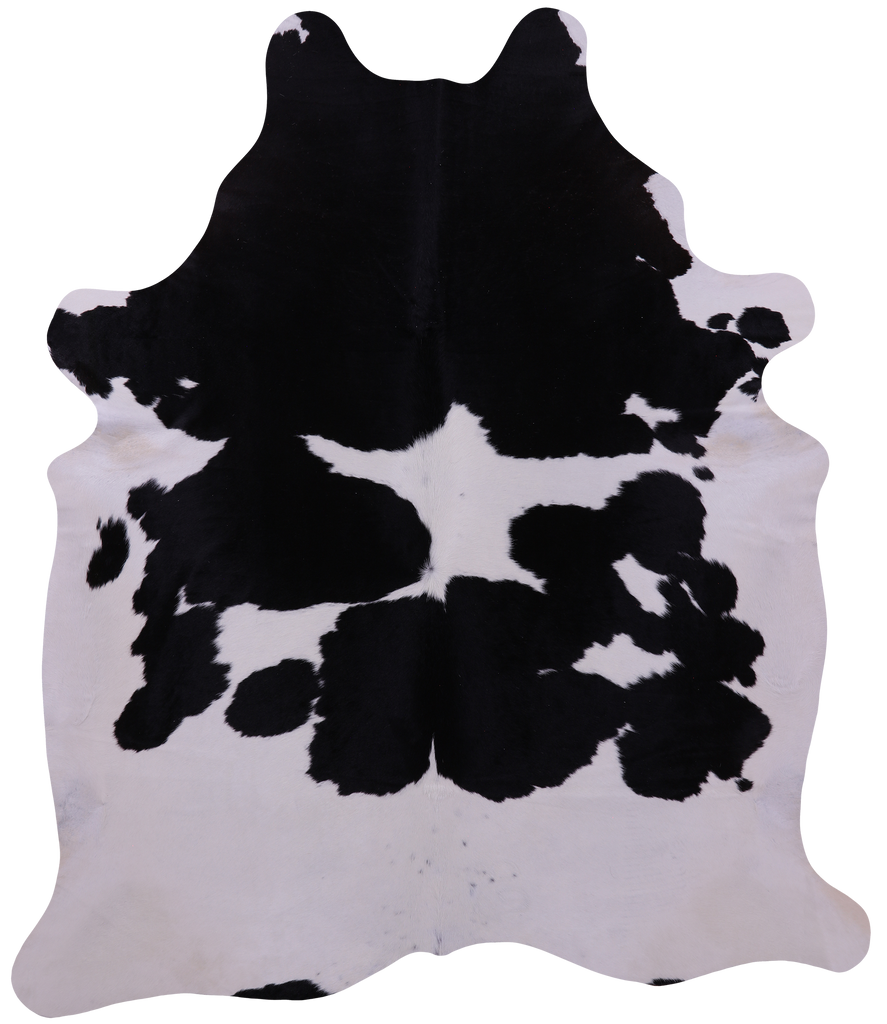 Black & White Natural Cowhide Rug - XX-Large 7' 8"H x 6' 5"W